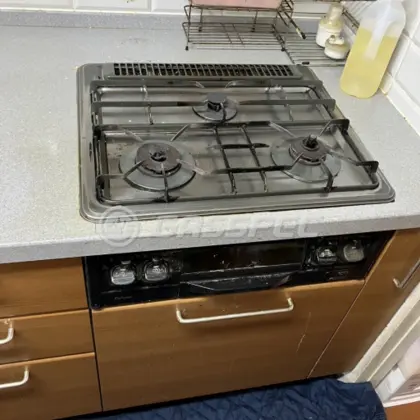 施工前のビルトインガスコンロ（PKD-351F）