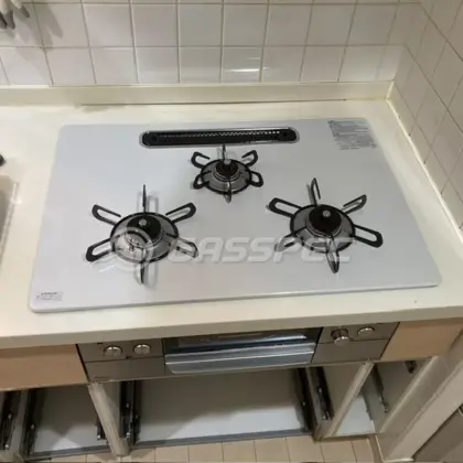 施工後のビルトインガスコンロ（パロマ PD-893WS-U75CV）