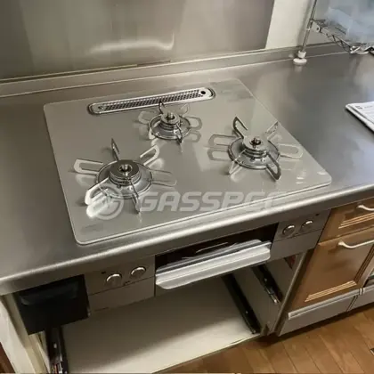 施工後のビルトインガスコンロ（パロマ PD-893WT-U60GH）
