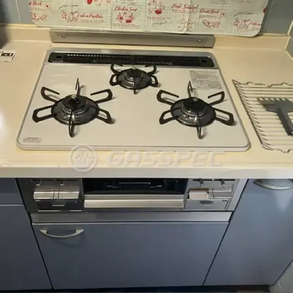 施工後のビルトインガスコンロ（パロマ PD-509WS-60CV）