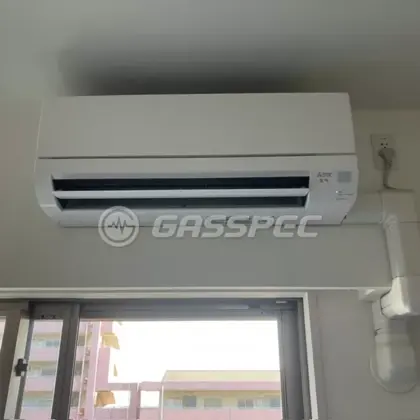施工後のエアコン（三菱 MSZ-GV5626S-W）