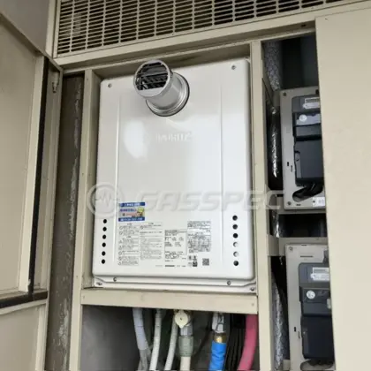 施工後の給湯器（リンナイ GT-2470SAW-T-1 BL）