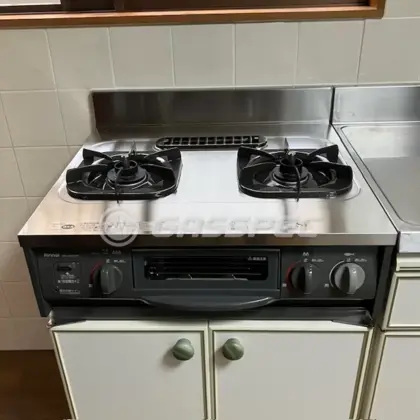 施工後のビルトインガスコンロ（リンナイ URG-655TS2A-L）