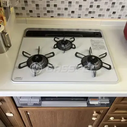 施工後のビルトインガスコンロ（パロマ PD-509WS-60CV）