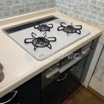 施工後のビルトインガスコンロ（パロマ PD-509WS-60CV）