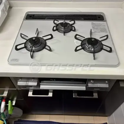 施工後のビルトインガスコンロ（パロマ PD-509WS-60CV）