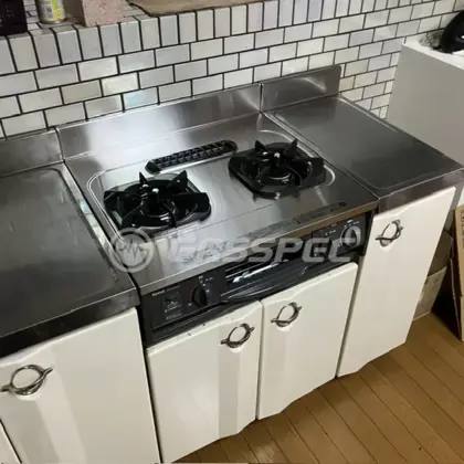 施工後のビルトインガスコンロ（リンナイ URG-655TS2A-R）