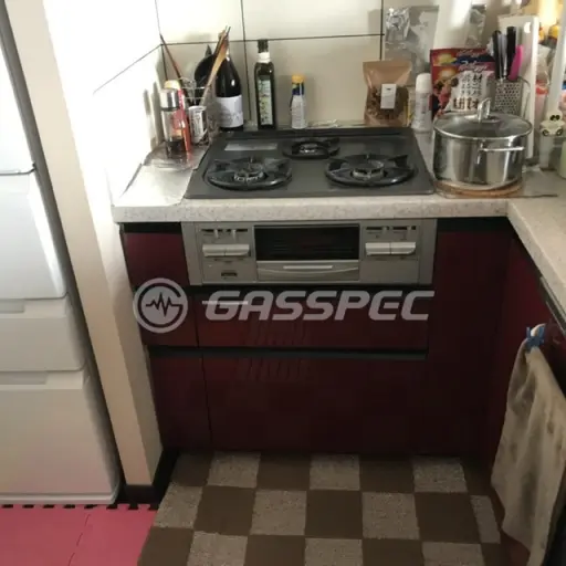 交換前のビルトインガスコンロ（ハーマン DG32E4NFSV）