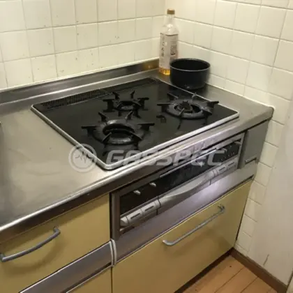 施工前のビルトインガスコンロ（RSK-N38W5GA1X）