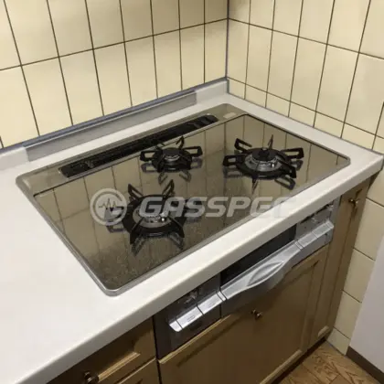 施工前のビルトインガスコンロ（C3WC9RDTLG）