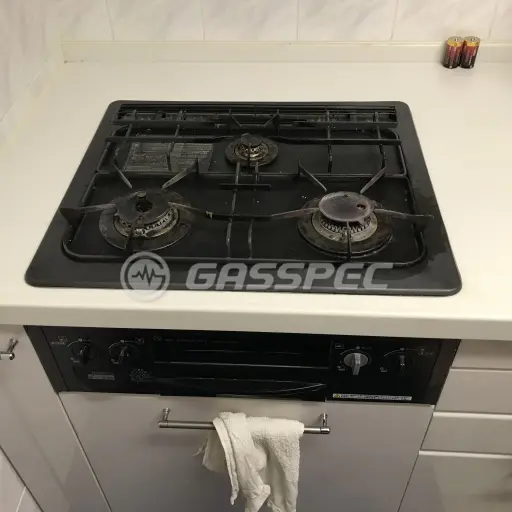 交換前のビルトインガスコンロ（ハーマン DG3068NFU）