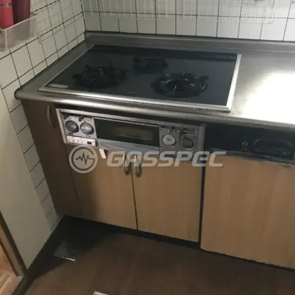 施工前のビルトインガスコンロ（RSK-N78WG12X）