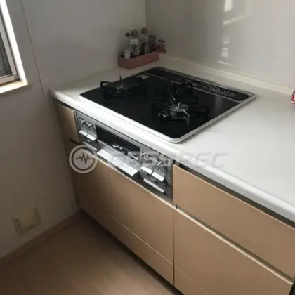 施工前のビルトインガスコンロ（TN52AV）