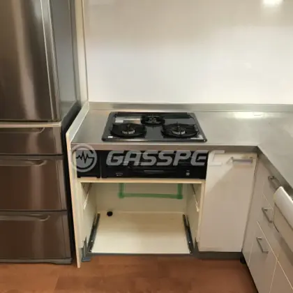 施工前のビルトインガスコンロ（DG32E5SQ1）