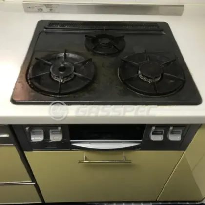 施工前のビルトインガスコンロ（DG3296NR）