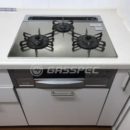 施工前のビルトインガスコンロ（HR-BH3A1-G6SS）