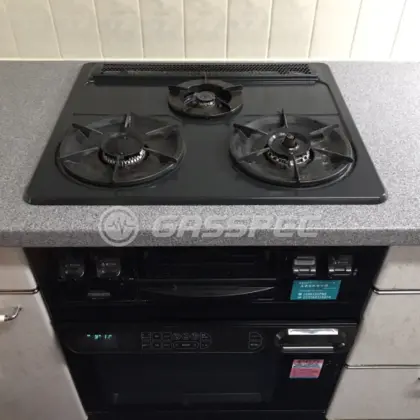 施工前のビルトインガスコンロ（C3G96RNL　DR502E）