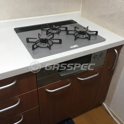 施工後のビルトインガスコンロ（リンナイ RHS31W23L7RSTW）
