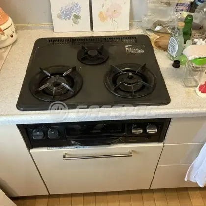 施工前のビルトインガスコンロ（PKD-35EG-L）