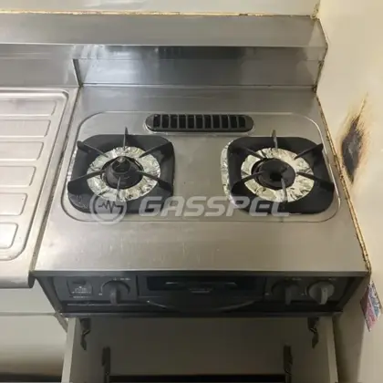 施工前のビルトインガスコンロ（URG-655）