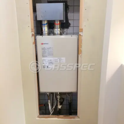 施工後の給湯器（ノーリツ GT-2051SAWX-FF-2 BL）