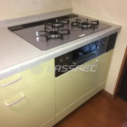 施工後のビルトインガスコンロ（リンナイ RHS71W23L7RSTW）