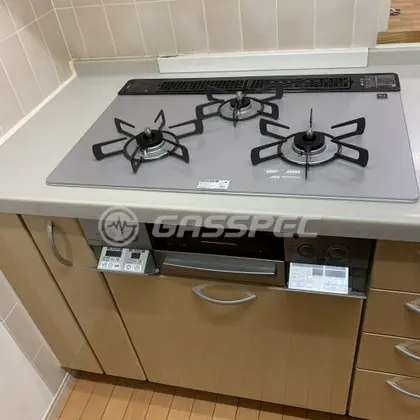 施工後のビルトインガスコンロ（リンナイ RHS71W23L7RSTW）