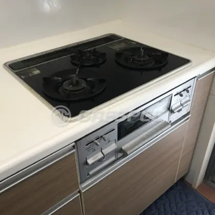 施工前のビルトインガスコンロ（T32-60C）