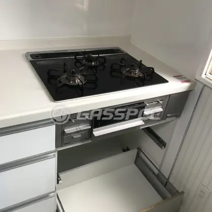 施工前のビルトインガスコンロ（NTP-600WS-60GK）