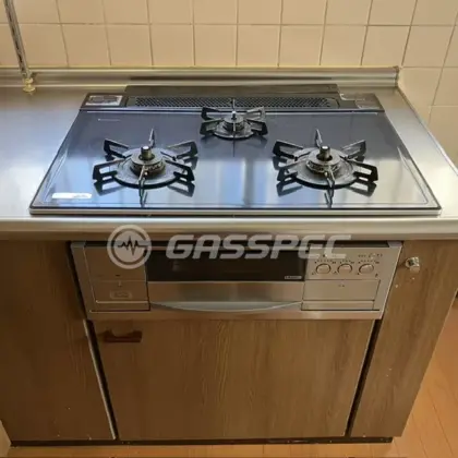施工前のビルトインガスコンロ（C3WF9PWAV7ST）