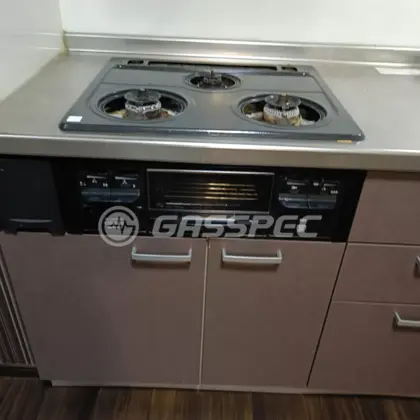 施工前のビルトインガスコンロ（H1G631AORHK）