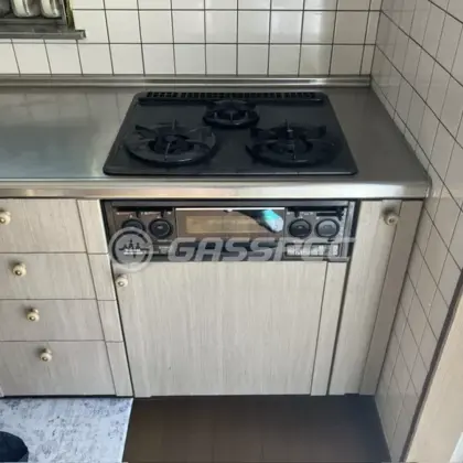 施工前のビルトインガスコンロ（RSK-38W2FX）