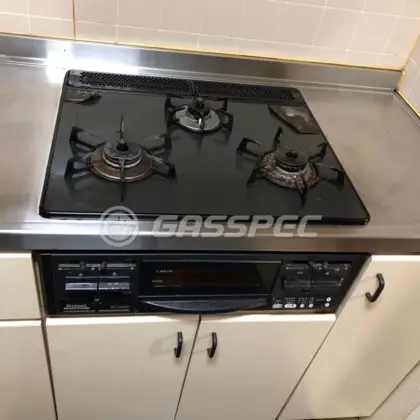 施工前のビルトインガスコンロ（RS38W3K1R）