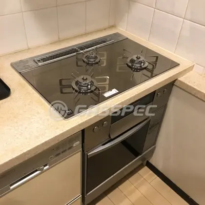 施工後のビルトインガスコンロ（ノーリツ N3S09PWASKSTES）