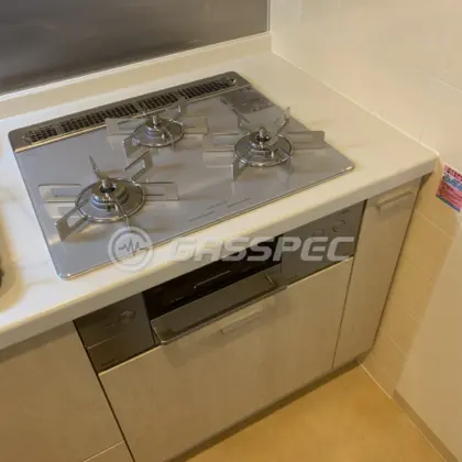 施工後のビルトインガスコンロ（リンナイ RHS31W31E14RCSTW）