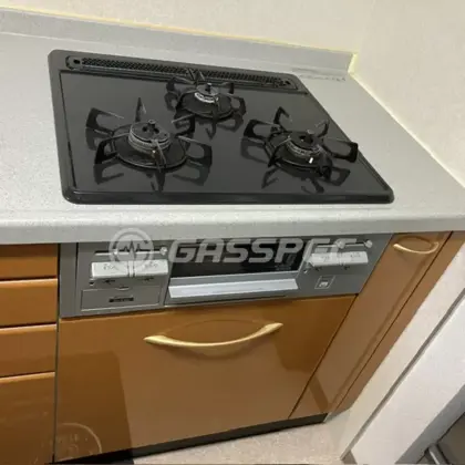 施工前のビルトインガスコンロ（DG32K2SQ1SV）