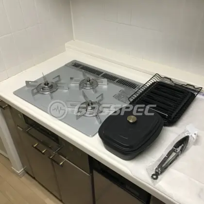 施工後のビルトインガスコンロ（リンナイ RHS31W30E14RCSTW）
