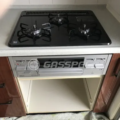 施工後のビルトインガスコンロ（パロマ PD-N36S）