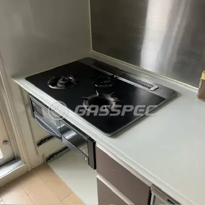 施工前のビルトインガスコンロ（GE-WF750K）