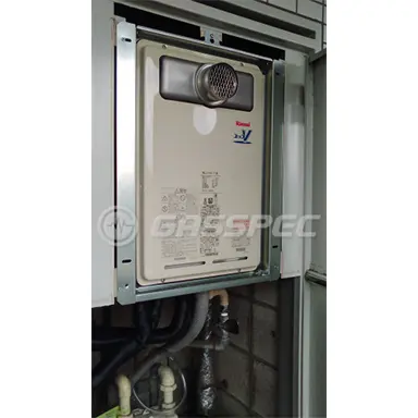 施工後の給湯器（リンナイ RUJ-V1611T(A)）
