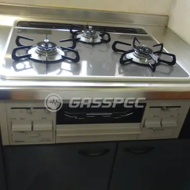 施工後のビルトインガスコンロ（パロマ PD-N60WH-60CD）