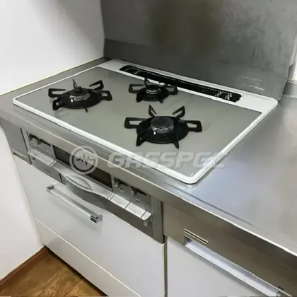 施工前のビルトインガスコンロ（DW32C9DTS5SVR）