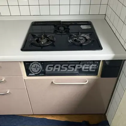 施工前のビルトインガスコンロ（RSK-38J6E）