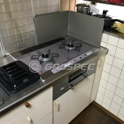 施工後のビルトインガスコンロ（リンナイ RHS721W26S13RV(L)）