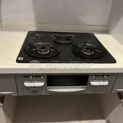 施工前のビルトインガスコンロ（DG32E6SR）