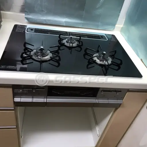 交換後のビルトインガスコンロ（パロマ PD-721WS-75GK）