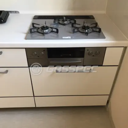 施工後のビルトインガスコンロ（リンナイ RHS31W23L7RSTW）