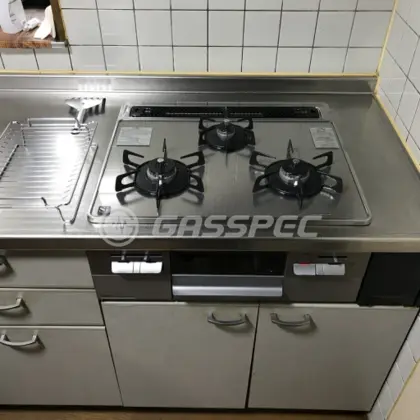 施工後のビルトインガスコンロ（ノーリツ N3WQ6RWASKSI）