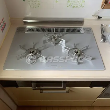 施工後のビルトインガスコンロ（リンナイ RHS71W30E14RCSTW）