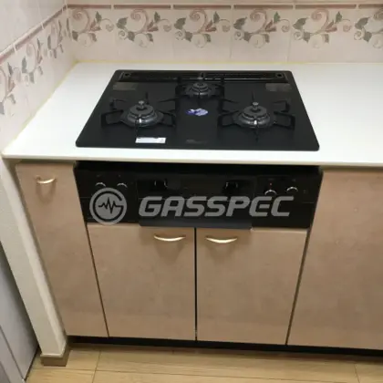 施工後のビルトインガスコンロ（ノーリツ N3S12PWAAFBAE）